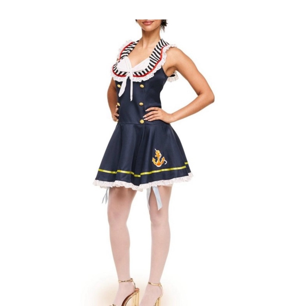 Navy Sailor Dress with Anchor Detail